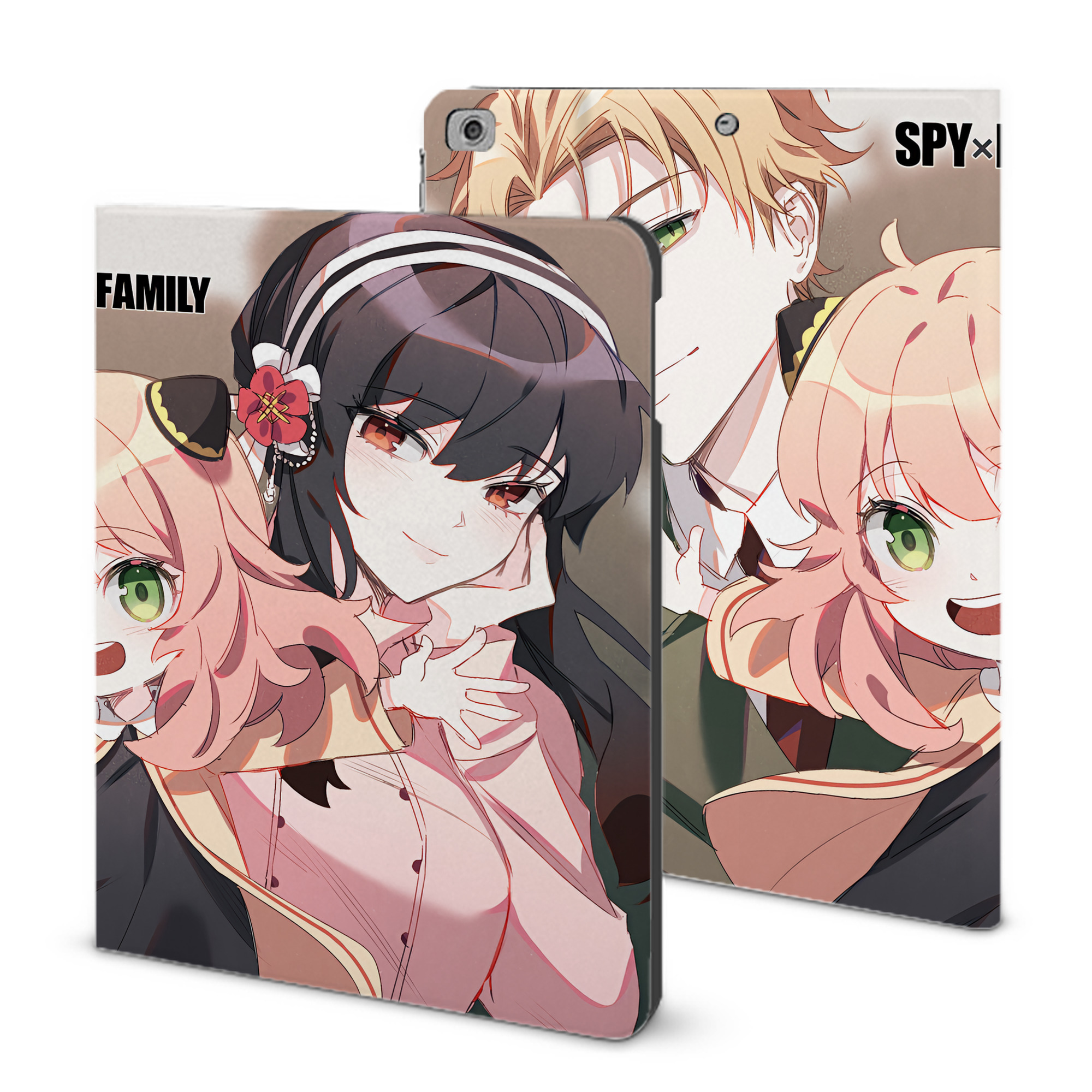 （画像用） SPY×FAMILY间谍家家酒 IPad ケース ブック型 PUレザー TPU 耐衝撃 軽量 薄型 ペン収納なし 全面保護 IPad 各モデル対応